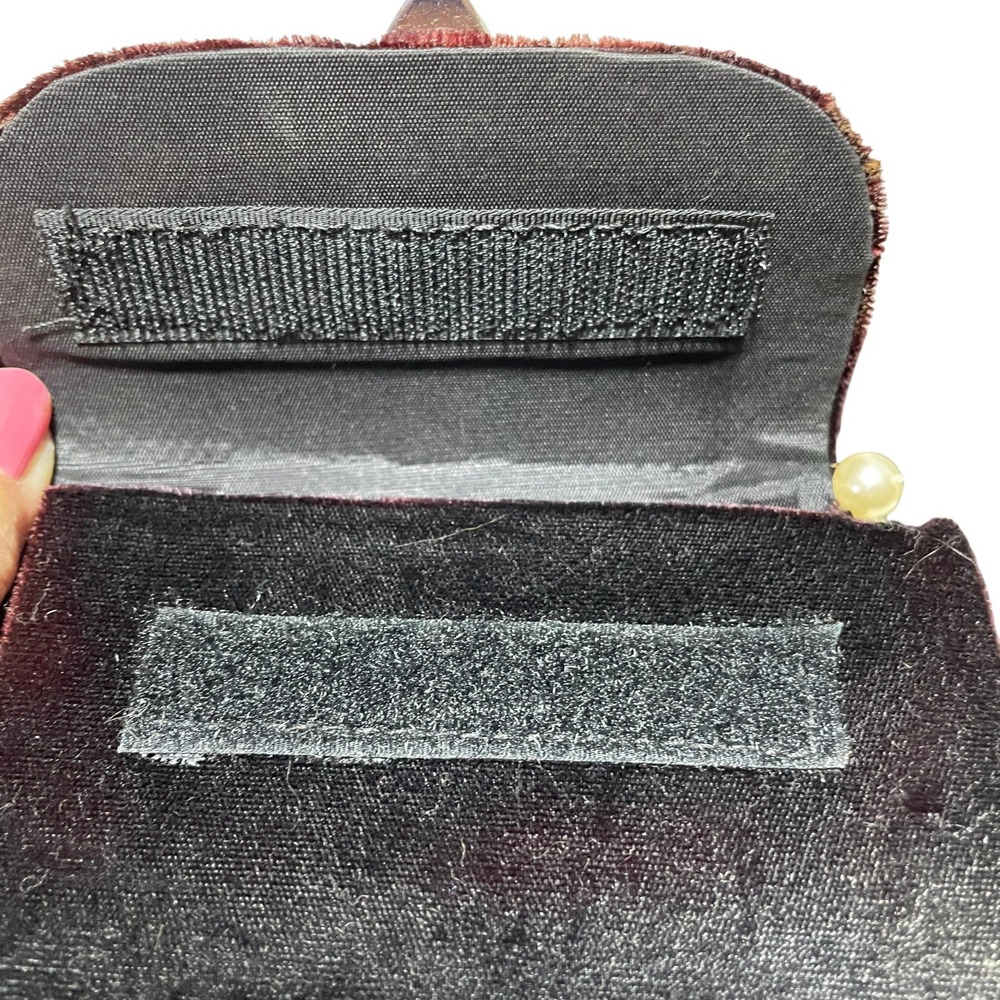 Unbranded Velour Handbag Pearl Strap‎ - Picture 3 of 4